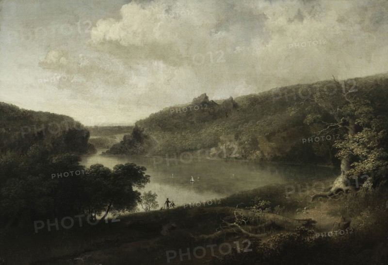 View of a Lake, c. 1830s. Thomas Doughty (American, 1793-1856). Oil on canvas; framed: 53.3 x 69.6 x 7.6 cm (21 x 27 3/8 x 3 in.); unframed: 38.5 x 55 cm (15 3/16 x 21 5/8 in.).