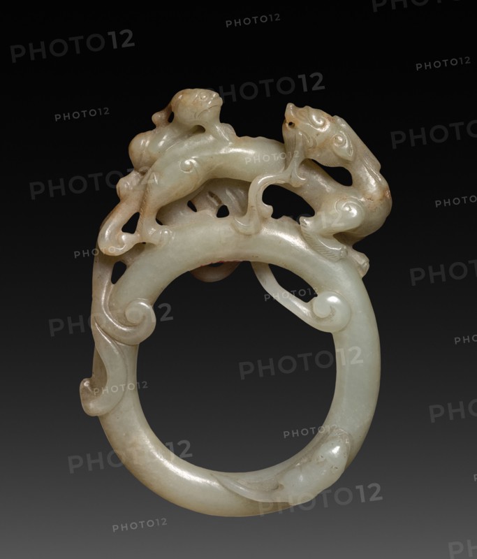 Ring with Carved Dragons (Ch'ih), c. 5th Century. China, Six Dynasties period (317-587). Jade ; overall: 6.4 cm (2 1/2 in.).