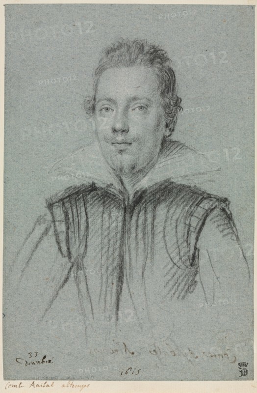 Comte Anibal Altemps, 1615. Ottavio Mario Leoni (Italian, 1578-1630). Black chalk, heightened with white chalk (stumped in places); sheet: 23 x 15.3 cm (9 1/16 x 6 in.); secondary support: 24.6 x 16.7 cm (9 11/16 x 6 9/16 in.).