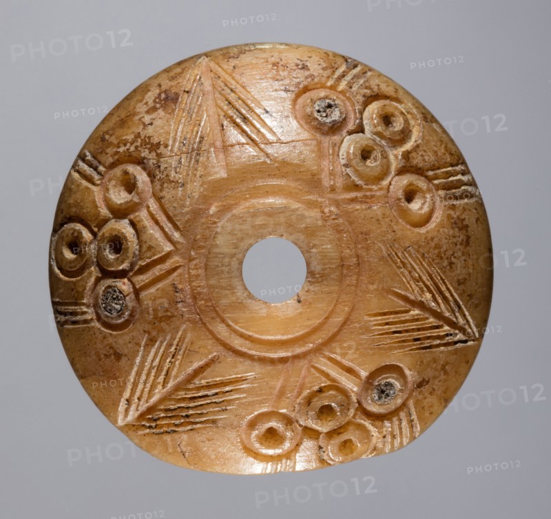 Spindle Whorl, 700s - 900s. Iran, early Islamic period, 8th - 10th century. Bone, incised; overall: 0.6 x 2.5 x 2.5 cm (1/4 x 1 x 1 in.)