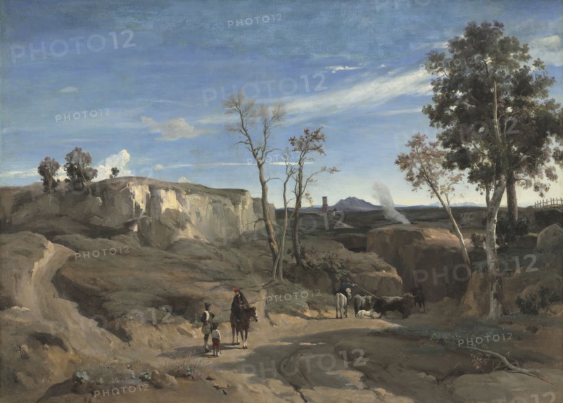 La Cervara, the Roman Campagna, c. 1830-1831. Jean Baptiste Camille Corot (French, 1796-1875). Oil on fabric; framed: 130 x 167.5 x 9.5 cm (51 3/16 x 65 15/16 x 3 3/4 in.); unframed: 97.6 x 135.8 cm (38 7/16 x 53 7/16 in.).