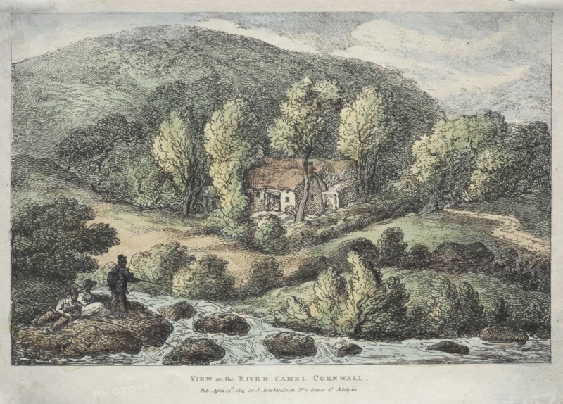 Views in Cornwall:  View on the River Camel, Cornwall, 1812. Thomas Rowlandson (British, 1756-1827). Etching, hand colored
