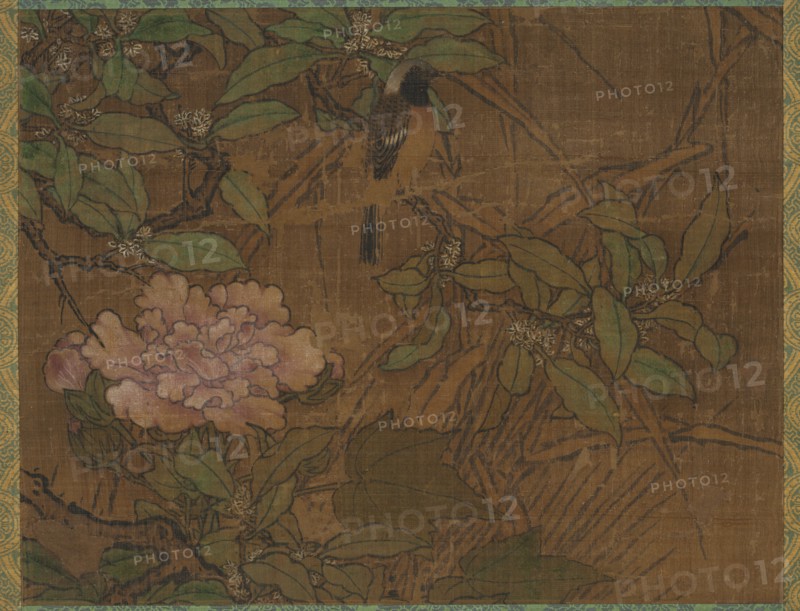 Birds and Flowers, mid 1400s-early 1500s. Attributed to Sesshu Toyo (Japanese, 1420-1506). Pair of hanging scrolls, ink and color on silk; image: 55.9 x 53.4 cm (22 x 21 in.); overall: 117 x 58 cm (46 1/16 x 22 13/16 in.).