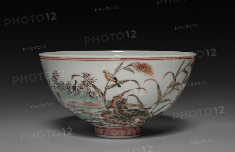 Bowl with Waterfowl on a Lotus Pond, 1662-1722. China, Jiangxi province, Jingdezhen kilns, Qing dynasty (1644-1912), Kangxi reign (1661-1722). Porcelain with famille verte overglaze enamel decoration; diameter: 12.8 cm (5 1/16 in.); overall: 6.5 cm (2 9/16 in.).