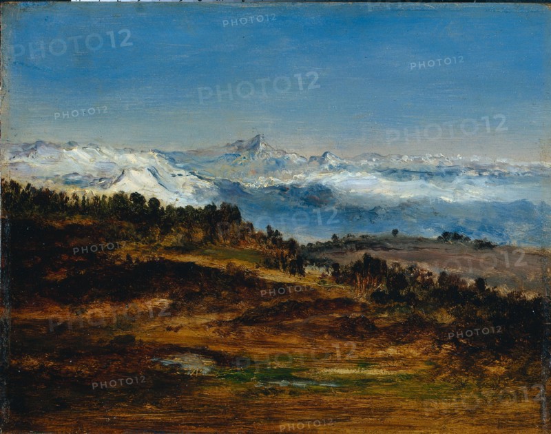 The Pyrenees, the Peak of the Midi de Bigorre, 1871-1872. Narcisse Diaz de la Peña (French, 1807-1876). Oil on wood panel; unframed: 21.2 x 27 cm (8 3/8 x 10 5/8 in.)