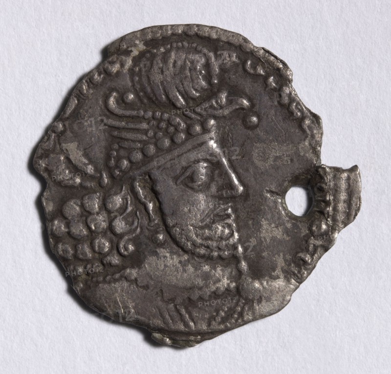 Drachma, 303-310. Iran, Sasanian, Reign of Hormizd II, 4th century. Silver; diameter: 2.3 cm (7/8 in.).