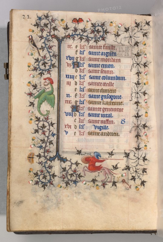 Hours of Charles the Noble, King of Navarre (1361-1425): fol. 11v, November, c. 1405. Master of the Brussels Initials and Associates (French). Ink, tempera, and gold on vellum; codex: 20.3 x 15.7 x 7 cm (8 x 6 3/16 x 2 3/4 in.)
