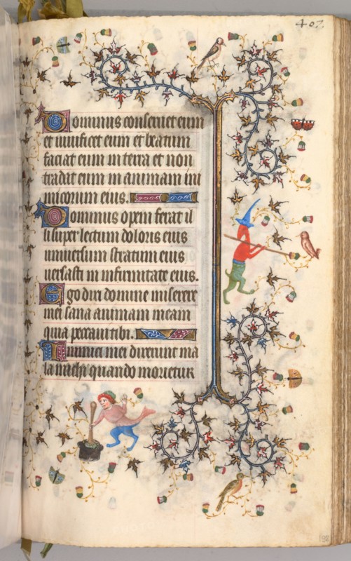 Hours of Charles the Noble, King of Navarre (1361-1425): fol. 198r, Text, c. 1405. Master of the Brussels Initials and Associates (French). Ink, tempera, and gold on vellum; codex: 20.3 x 15.7 x 7 cm (8 x 6 3/16 x 2 3/4 in.)