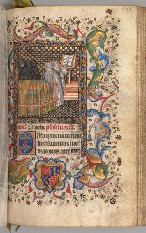 Hours of Charles the Noble, King of Navarre (1361-1425): fol. 202r, Office of the Dead, c. 1405. Master of the Brussels Initials and Associates (French). Ink, tempera, and gold on vellum; codex: 20.3 x 15.7 x 7 cm (8 x 6 3/16 x 2 3/4 in.).