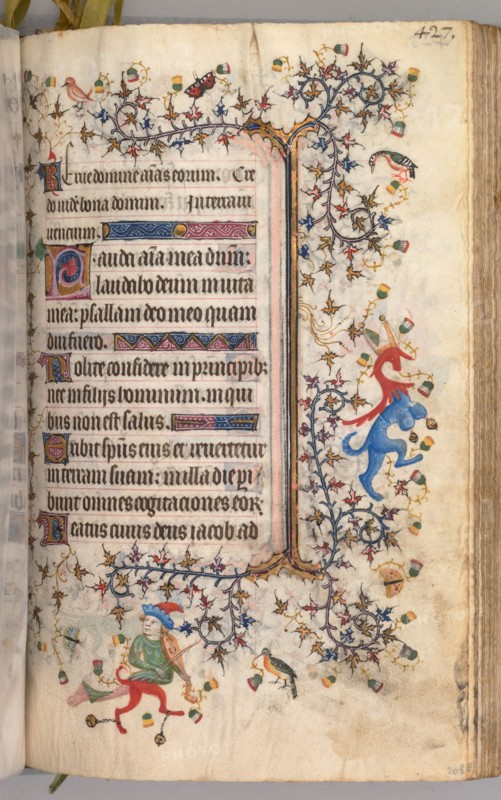 Hours of Charles the Noble, King of Navarre (1361-1425): fol. 208r, Text, c. 1405. Master of the Brussels Initials and Associates (French). Ink, tempera, and gold on vellum; codex: 20.3 x 15.7 x 7 cm (8 x 6 3/16 x 2 3/4 in.).
