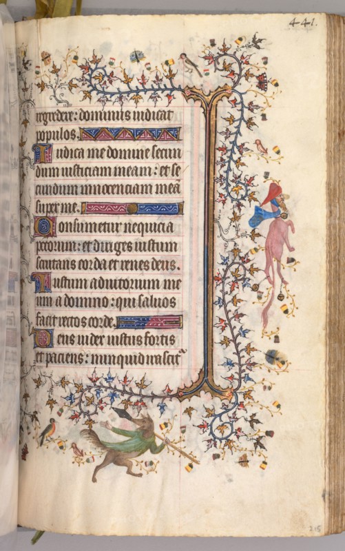 Hours of Charles the Noble, King of Navarre (1361-1425): fol. 215r, Text, c. 1405. Master of the Brussels Initials and Associates (French). Ink, tempera, and gold on vellum; codex: 20.3 x 15.7 x 7 cm (8 x 6 3/16 x 2 3/4 in.).