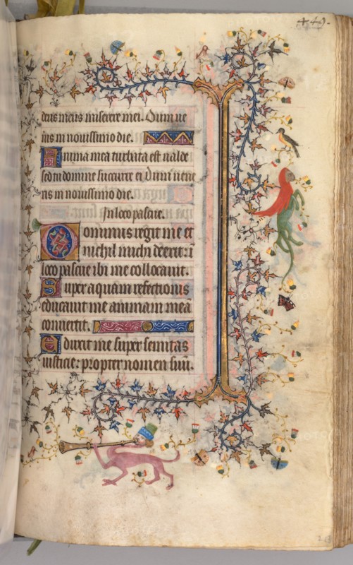 Hours of Charles the Noble, King of Navarre (1361-1425): fol. 219r, Text, c. 1405. Master of the Brussels Initials and Associates (French). Ink, tempera, and gold on vellum; codex: 20.3 x 15.7 x 7 cm (8 x 6 3/16 x 2 3/4 in.).