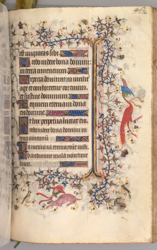 Hours of Charles the Noble, King of Navarre (1361-1425): fol. 225r, Text, c. 1405. Master of the Brussels Initials and Associates (French). Ink, tempera, and gold on vellum; codex: 20.3 x 15.7 x 7 cm (8 x 6 3/16 x 2 3/4 in.)