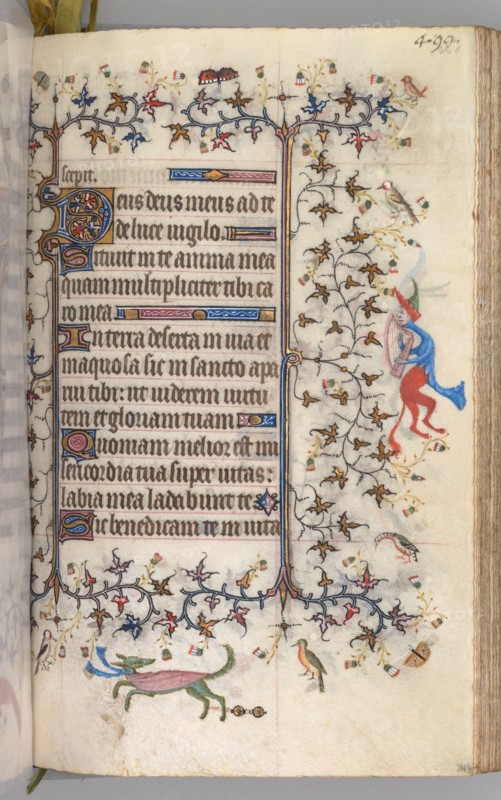 Hours of Charles the Noble, King of Navarre (1361-1425): fol. 244r, Text, c. 1405. Master of the Brussels Initials and Associates (French). Ink, tempera, and gold on vellum; codex: 20.3 x 15.7 x 7 cm (8 x 6 3/16 x 2 3/4 in.)