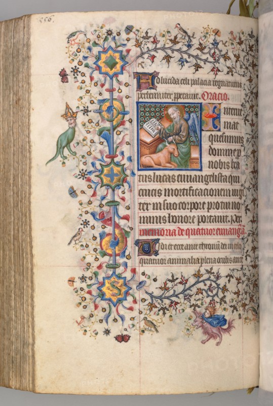 Hours of Charles the Noble, King of Navarre (1361-1425), , fol. 272v, St. Luke, c. 1405. Master of the Brussels Initials and Associates (French). Ink, tempera, and gold on vellum; codex: 20.3 x 15.7 x 7 cm (8 x 6 3/16 x 2 3/4 in.).