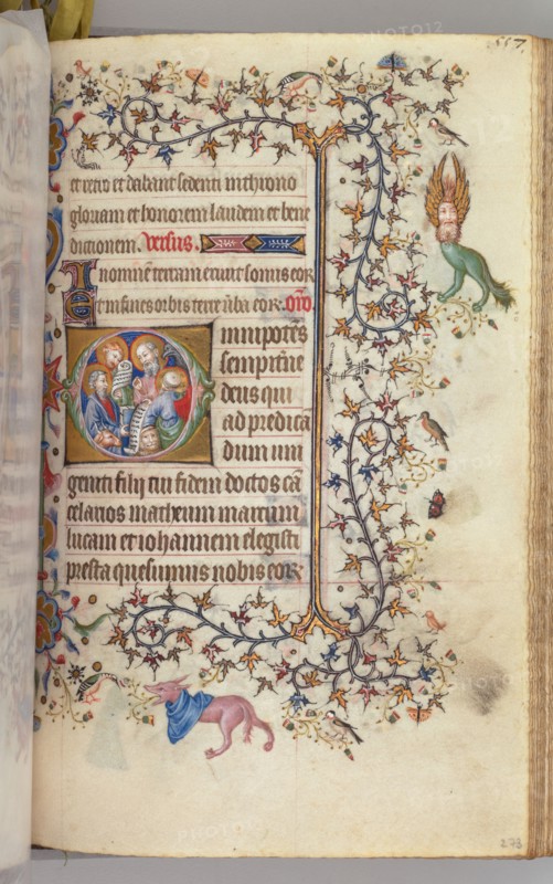Hours of Charles the Noble, King of Navarre (1361-1425), fol. 273r, The Four Evangelists, c. 1405. Master of the Brussels Initials and Associates (French). Ink, tempera, and gold on vellum; codex: 20.3 x 15.7 x 7 cm (8 x 6 3/16 x 2 3/4 in.)