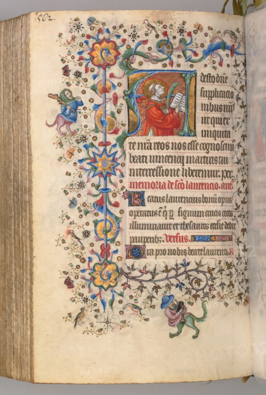 Hours of Charles the Noble, King of Navarre (1361-1425), fol. 275v, St. Vincent, c. 1405. Master of the Brussels Initials and Associates (French). Ink, tempera, and gold on vellum; codex: 20.3 x 15.7 x 7 cm (8 x 6 3/16 x 2 3/4 in.).