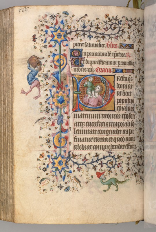 Hours of Charles the Noble, King of Navarre (1361-1425), fol. 277v, St. Christopher, c. 1405. Master of the Brussels Initials and Associates (French). Ink, tempera, and gold on vellum; codex: 20.3 x 15.7 x 7 cm (8 x 6 3/16 x 2 3/4 in.).