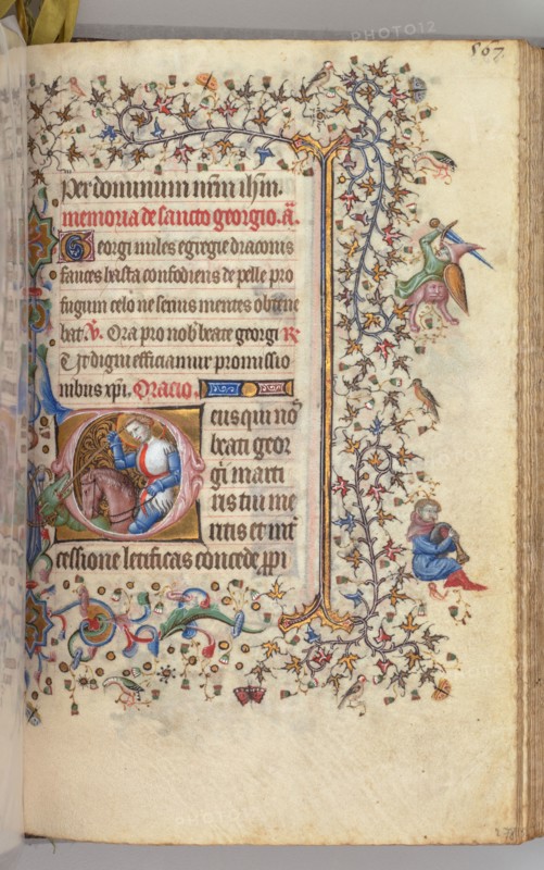 Hours of Charles the Noble, King of Navarre (1361-1425), fol. 278r, St. George, c. 1405. Master of the Brussels Initials and Associates (French). Ink, tempera, and gold on vellum; codex: 20.3 x 15.7 x 7 cm (8 x 6 3/16 x 2 3/4 in.).