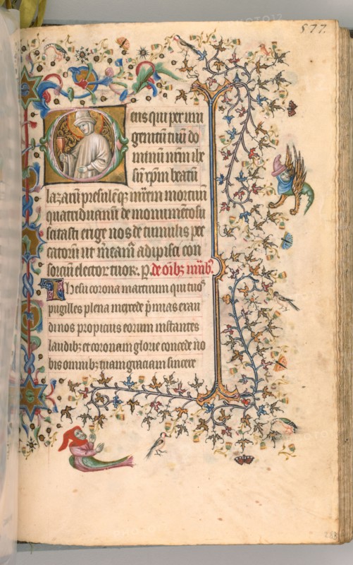 Hours of Charles the Noble, King of Navarre (1361-1425), fol. 283r, St. Lazarus, c. 1405. Master of the Brussels Initials and Associates (French). Ink, tempera, and gold on vellum; codex: 20.3 x 15.7 x 7 cm (8 x 6 3/16 x 2 3/4 in.)