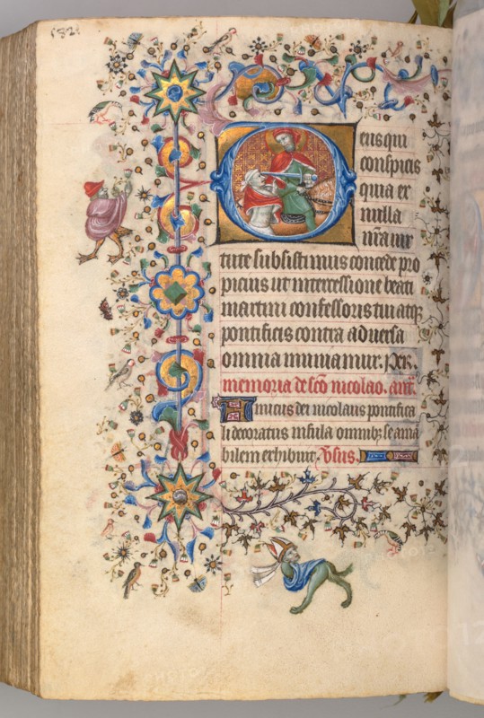 Hours of Charles the Noble, King of Navarre (1361-1425), fol. 285v, St. Martin, c. 1405. Master of the Brussels Initials and Associates (French). Ink, tempera, and gold on vellum; codex: 20.3 x 15.7 x 7 cm (8 x 6 3/16 x 2 3/4 in.)
