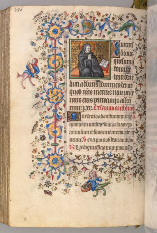 Hours of Charles the Noble, King of Navarre (1361-1425), fol. 287vr, St. Benoit, c. 1405. Master of the Brussels Initials and Associates (French). Ink, tempera, and gold on vellum; codex: 20.3 x 15.7 x 7 cm (8 x 6 3/16 x 2 3/4 in.)