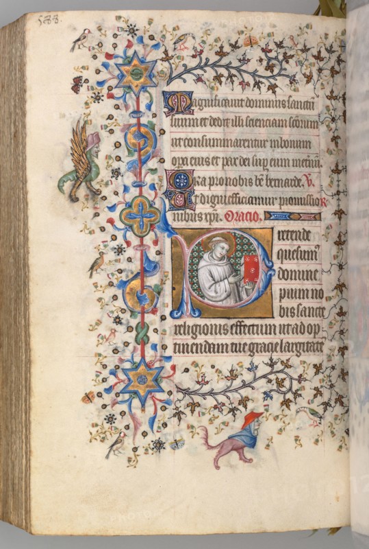 Hours of Charles the Noble, King of Navarre (1361-1425), fol. 288v, St. Hervard (?), c. 1405. Master of the Brussels Initials and Associates (French). Ink, tempera, and gold on vellum; codex: 20.3 x 15.7 x 7 cm (8 x 6 3/16 x 2 3/4 in.)