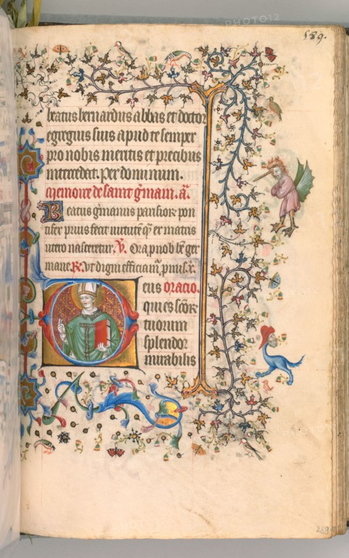 Hours of Charles the Noble, King of Navarre (1361-1425), fol. 289r, St. Germain, c. 1405. Master of the Brussels Initials and Associates (French). Ink, tempera, and gold on vellum; codex: 20.3 x 15.7 x 7 cm (8 x 6 3/16 x 2 3/4 in.)