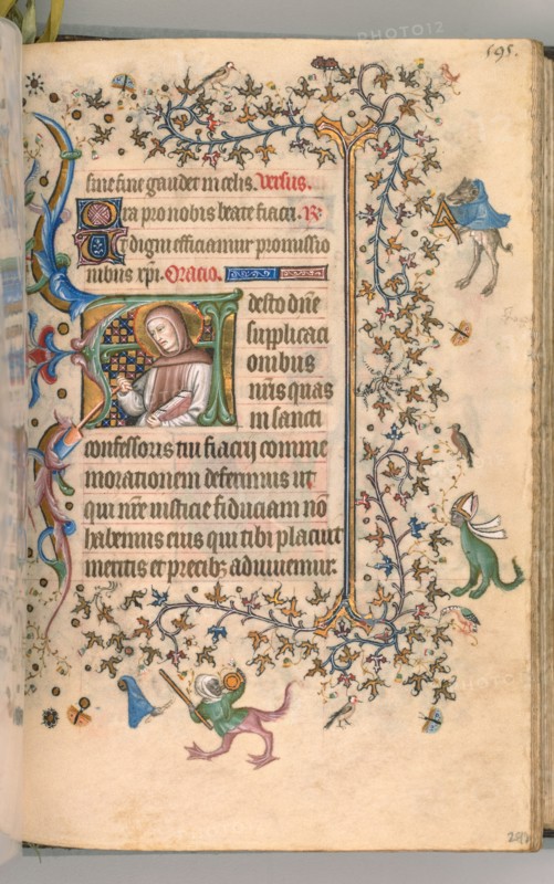 Hours of Charles the Noble, King of Navarre (1361-1425), fol. 292r, St. Fiacre, c. 1405. Master of the Brussels Initials and Associates (French). Ink, tempera, and gold on vellum; codex: 20.3 x 15.7 x 7 cm (8 x 6 3/16 x 2 3/4 in.)