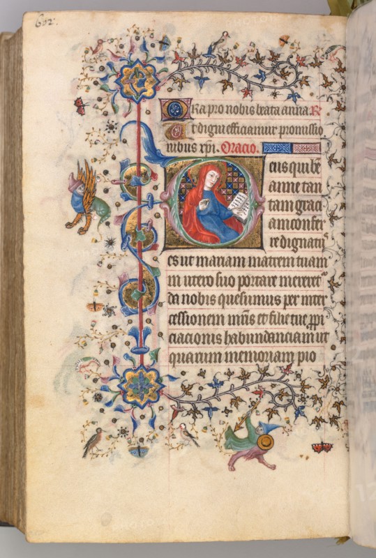 Hours of Charles the Noble, King of Navarre (1361-1425), fol. 295v, St. Anne, c. 1405. Master of the Brussels Initials and Associates (French). Ink, tempera, and gold on vellum; codex: 20.3 x 15.7 x 7 cm (8 x 6 3/16 x 2 3/4 in.)