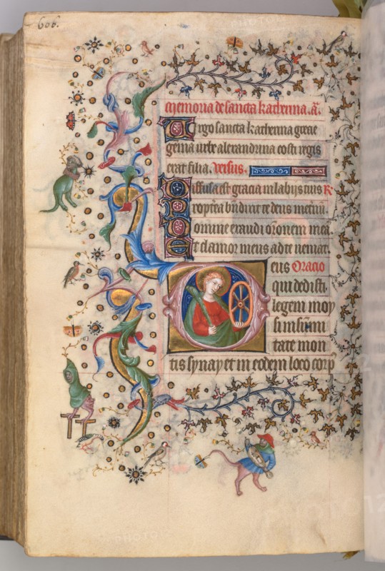 Hours of Charles the Noble, King of Navarre (1361-1425), fol. 297v, St. Catherine, c. 1405. Master of the Brussels Initials and Associates (French). Ink, tempera, and gold on vellum; codex: 20.3 x 15.7 x 7 cm (8 x 6 3/16 x 2 3/4 in.)
