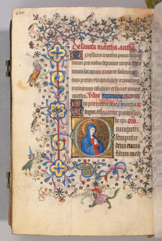 Hours of Charles the Noble, King of Navarre (1361-1425), fol. 304v, St. Martha, c. 1405. Master of the Brussels Initials and Associates (French). Ink, tempera, and gold on vellum; codex: 20.3 x 15.7 x 7 cm (8 x 6 3/16 x 2 3/4 in.)