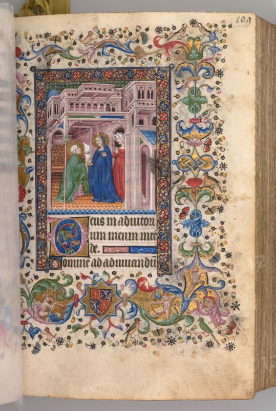 Hours of Charles the Noble, King of Navarre (1361-1425): fol. 55r, The Visitation (Lauds), c. 1405. Master of the Brussels Initials and Associates (French). Ink, tempera, and gold on vellum; codex: 19.4 x 13.7 cm (7 5/8 x 5 3/8 in.)