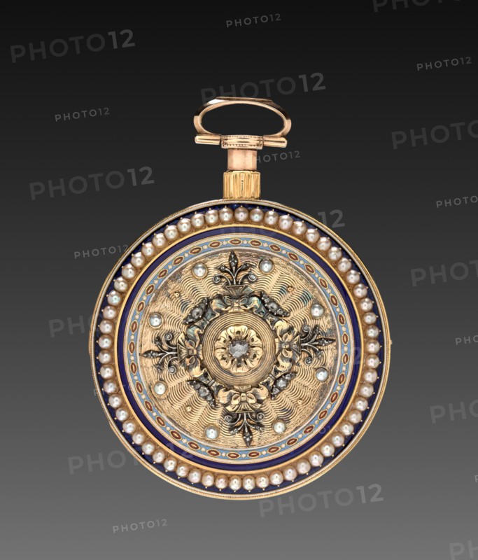 Watch, 1813. John Ray (British), James Montague (British), Just and Son (British). Gold, silver, pearls, diamonds, and enamel; diameter: 8.6 x 6.1 cm (3 3/8 x 2 3/8 in.).