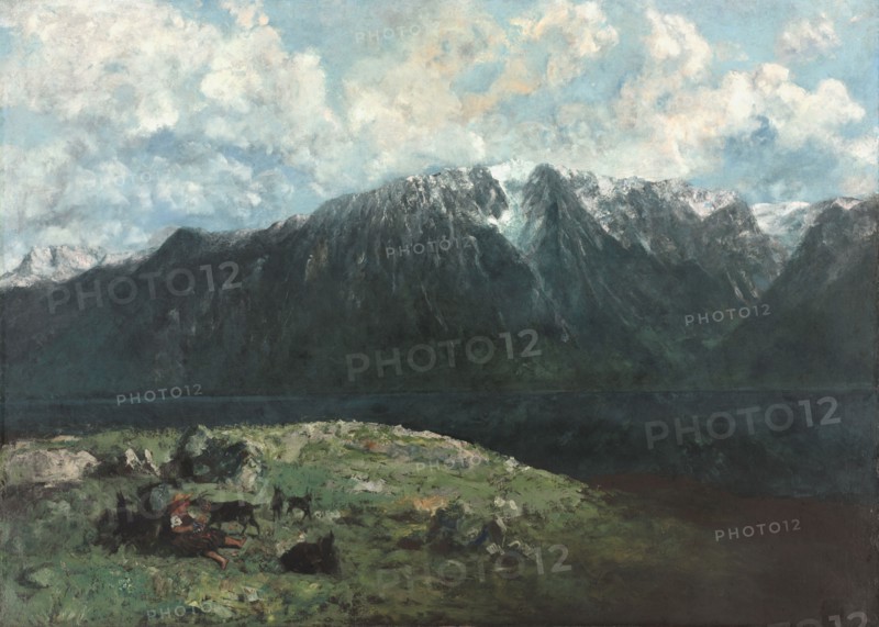 Panoramic View of the Alps, Les Dents du Midi, 1877. Gustave Courbet (French, 1819-1877). Oil on fabric; framed: 172 x 230 x 8.5 cm (67 11/16 x 90 9/16 x 3 3/8 in.); unframed: 151.2 x 210.2 cm (59 1/2 x 82 3/4 in.).