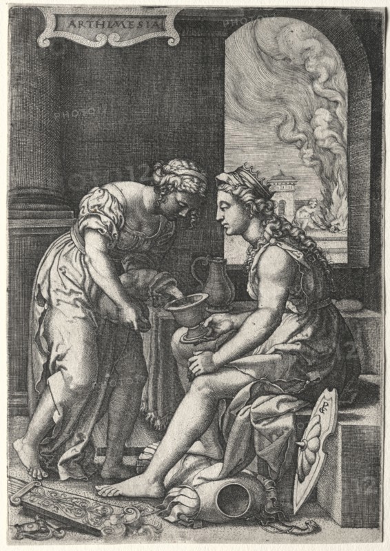 Artemisia, c. 1539. Georg Pencz (German, c. 1500-1550). Engraving