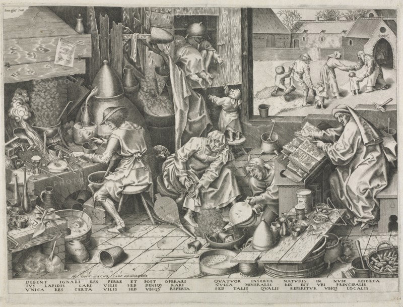 Alchemist. Philip Galle (Flemish, 1537-1612), after Pieter Bruegel (Flemish, 1527/8-1569). Engraving