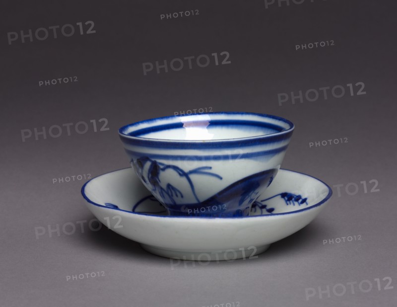 Cup and Saucer (Tasse et soucoupe), 1775-95. Chantilly Porcelain Factory (French). Hard-paste porcelain with blue underglaze;
