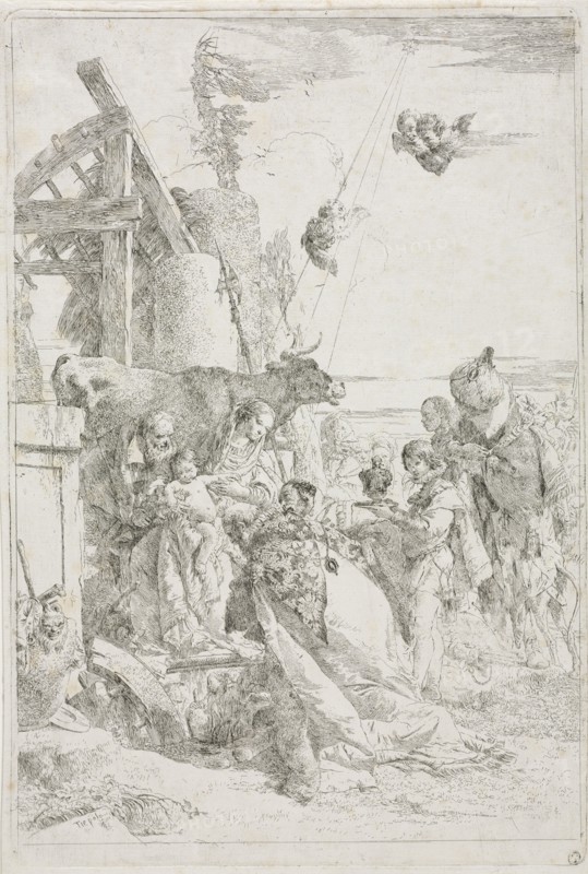 Adoration of the Magi, ca. 1740. Giovanni Battista Tiepolo (Italian, 1696-1770). Etching