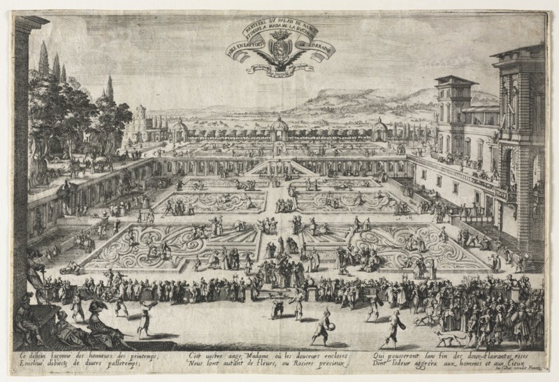 The Palace Gardens at Nancy, 1625. Jacques Callot (French, 1592-1635). Etching