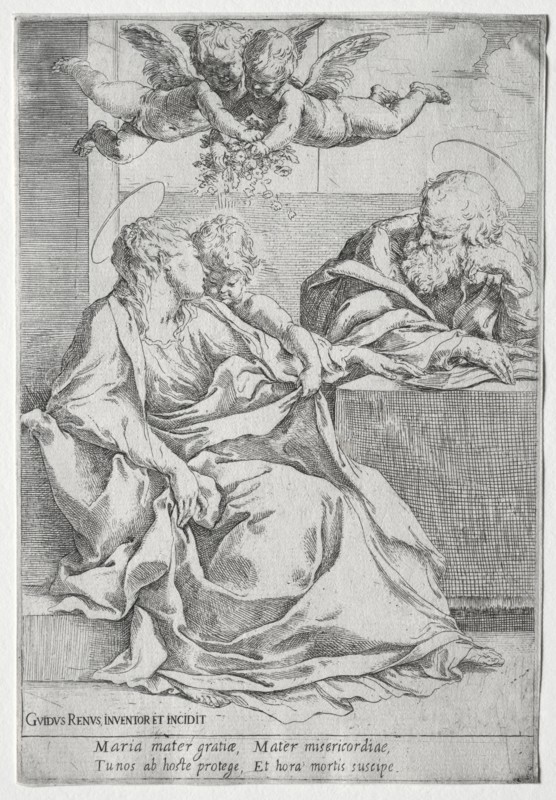 The Holy Family with Two Angels. Guido Reni (Italian, 1575-1642). Etching; sheet: 22.6 x 15.7 cm (8 7/8 x 6 3/16 in.); platemark: 22.5 x 15.2 cm (8 7/8 x 6 in.)