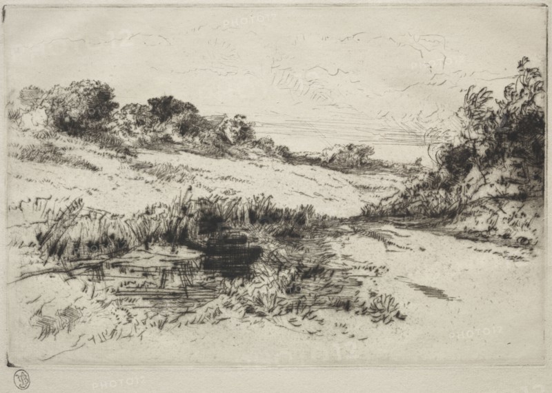 Windmill Hill, No. 1, c. 1877 and later. Francis Seymour Haden (British, 1818-1910). Etching and drypoint