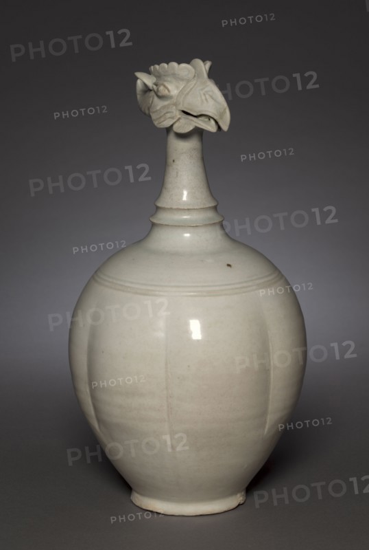 Phoenix-Headed Ewer, 1000s. China, possibly Guangdong province, Xicun, Northern Song dynasty (960-1127). Porcelain with pale greenish-white glaze; overall: 38.7 cm (15 1/4 in.).