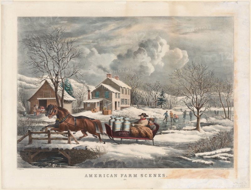 American Farm Scenes, Winter, 1853. Nathaniel Currier (American, 1813-1888). Lithograph