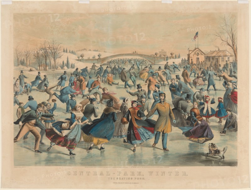 Central Park, Winter:  The Skating Pond. And James Merritt Ives (American, 1824-1895), Nathaniel Currier (American, 1813-1888). Lithograph
