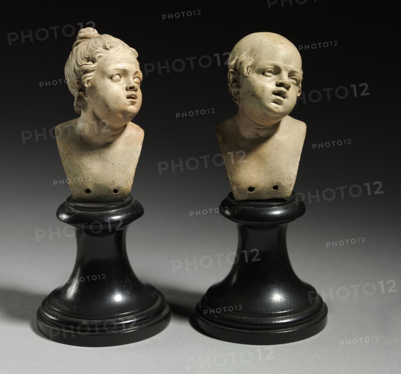 Bust Pair: Head of a Man and Head of a Woman, c. 1800. Italy, Naples(?), early 19th Century. Terracotta; overall: 7 x 4 x 4.2 cm (2 3/4 x 1 9/16 x 1 5/8 in.).