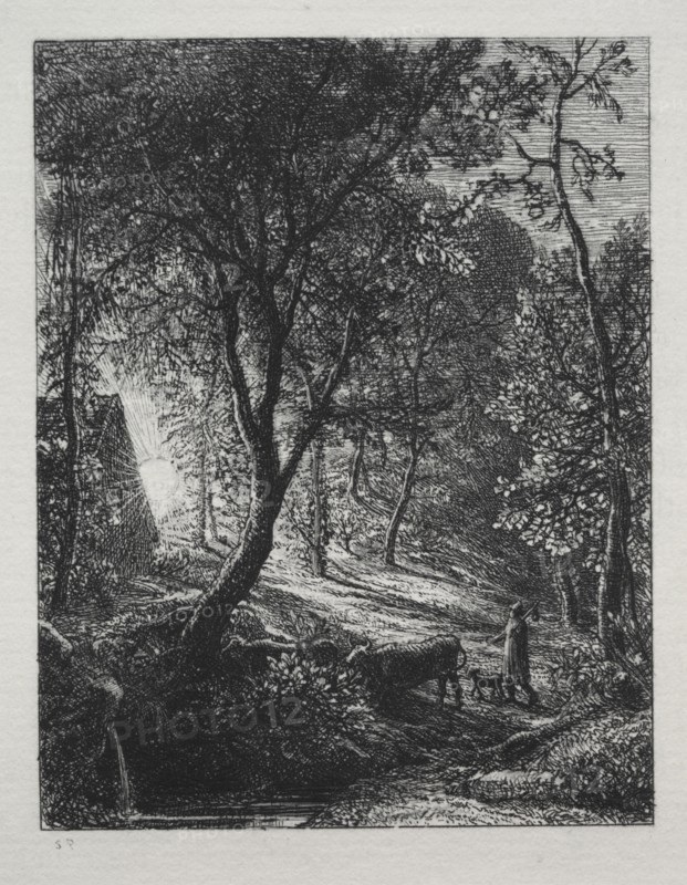 The Herdsman's Cottage, 1850. Samuel Palmer (British, 1805-1881). Etching