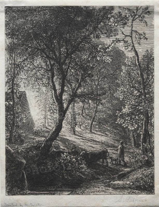 The Herdsman's Cottage, 1850. Samuel Palmer (British, 1805-1881). Etching