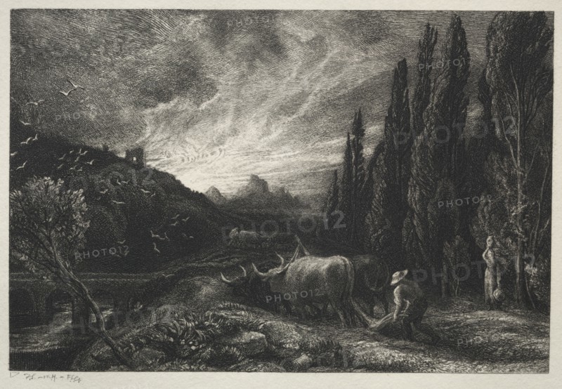 The Early Plowman, before 1861. Samuel Palmer (British, 1805-1881). Etching