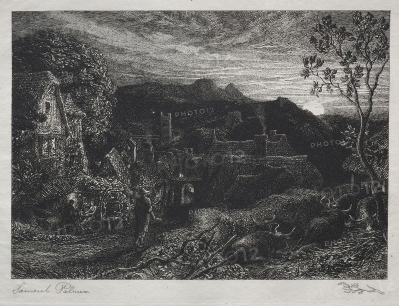 The Bellman, 1879. Samuel Palmer (British, 1805-1881). Etching